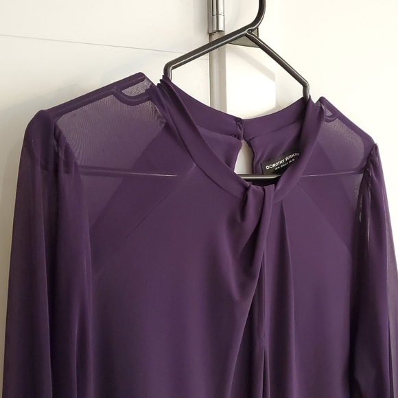 Sheer Lantern Sleeve Dress - Picture 2 of 12